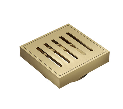 Ezyflow 110mm Vertical Pressed Square Waste DN89 - Brushed Brass