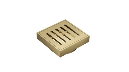 Ezyflow 110mm Vertical Pressed Square Waste DN89 - Brushed Brass