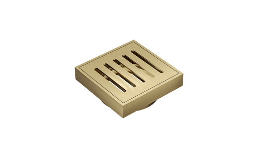 Ezyflow 110mm Vertical Pressed Square Waste DN89 - Brushed Brass