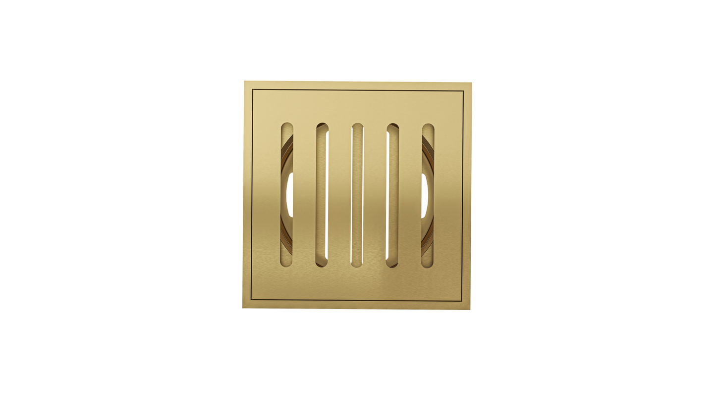 Ezyflow 110mm Vertical Pressed Square Waste DN89 - Brushed Brass