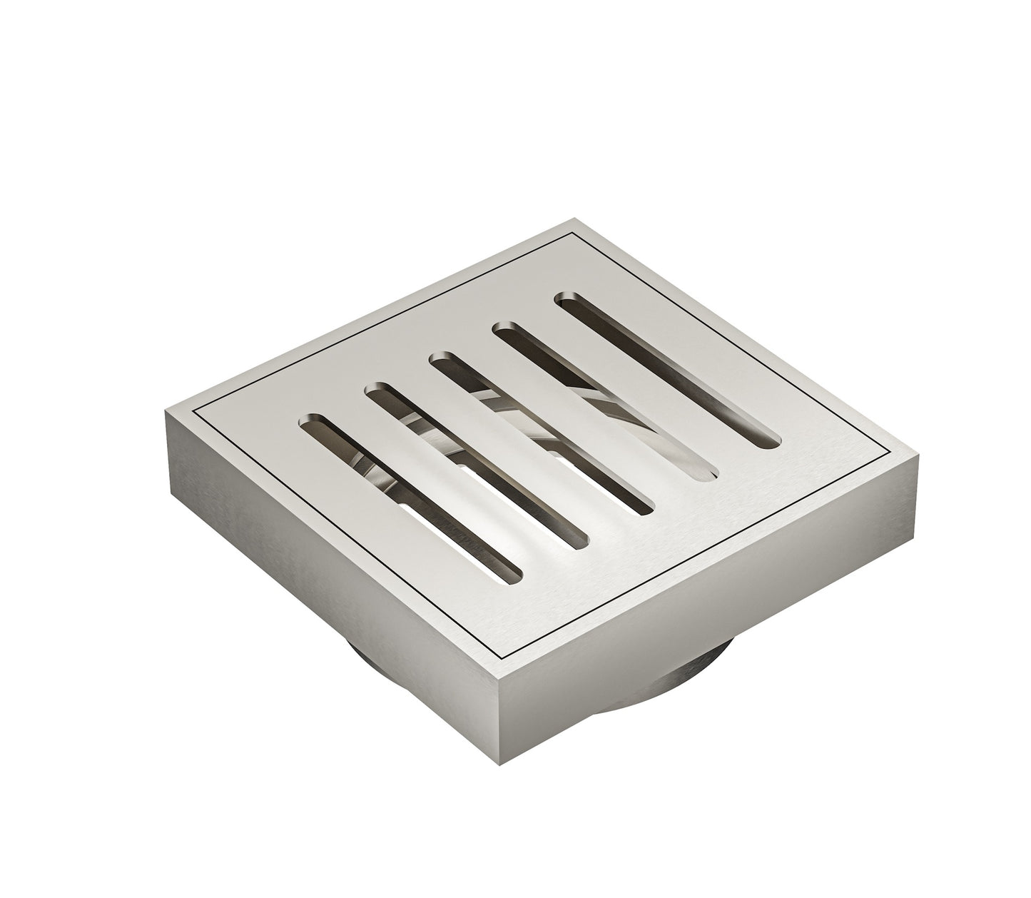 Ezyflow 110mm Vertical Pressed Square Waste DN89 - Brushed Nickel