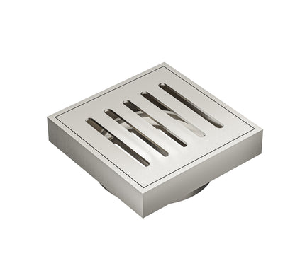 Ezyflow 110mm Vertical Pressed Square Waste DN89 - Brushed Nickel