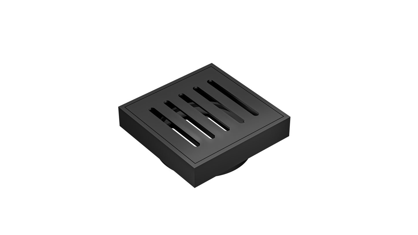 Ezyflow 110mm Vertical Pressed Square Waste DN89 - Matte Black