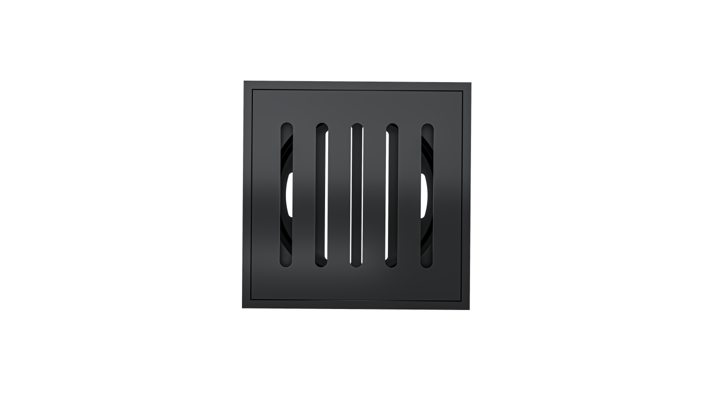Ezyflow 110mm Vertical Pressed Square Waste DN89 - Matte Black