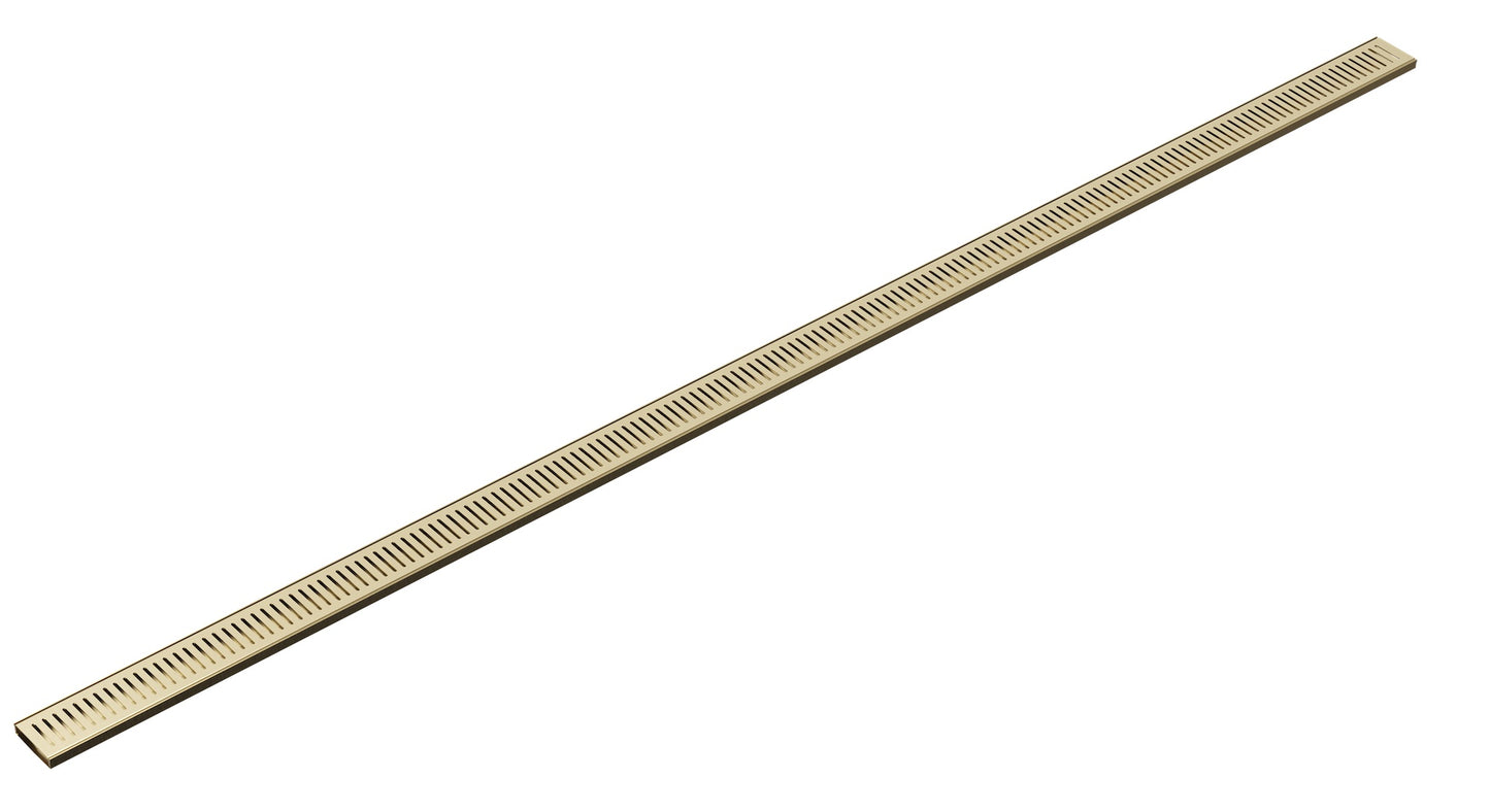 EzyFlow Series 24 Custom Size Vertical Grate Per Linear Metre - Brushed Brass