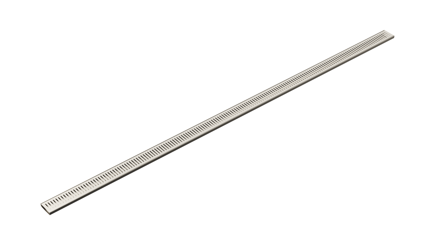 EzyFlow Series 24 Custom Size Vertical Grate Per Linear Metre - Brushed Nickel