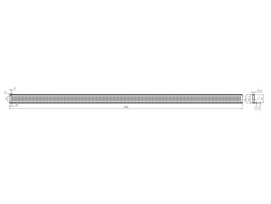 EzyFlow Series 24 Custom Size Vertical Grate Per Linear Metre - Brushed Brass