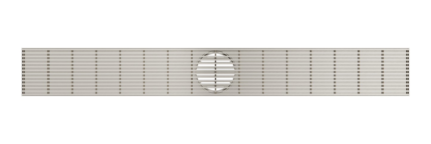 Ezyflow 800mm Heelguard Linear Waste DN89 - Brushed Nickel