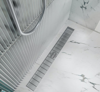Ezyflow 900mm Heelguard Linear Waste DN89 - Brushed Nickel