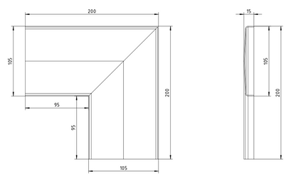 Ezyflow Series 24 Base Corner Joiner - Matte Black