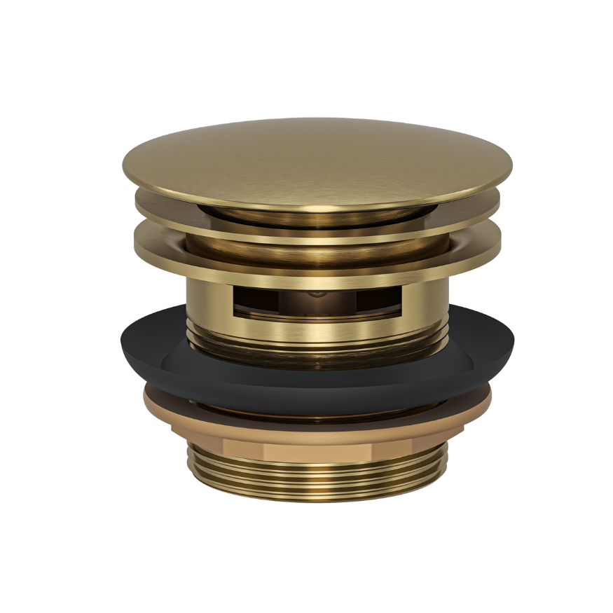 Ezyflow 40mm Pop-Up Plug & Waste with Overflow - Brushed Brass
