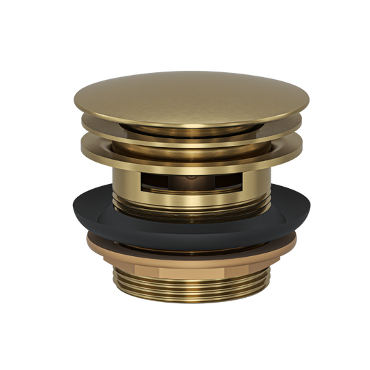 Ezyflow 40mm Pop-Up Plug & Waste with Overflow - Brushed Brass