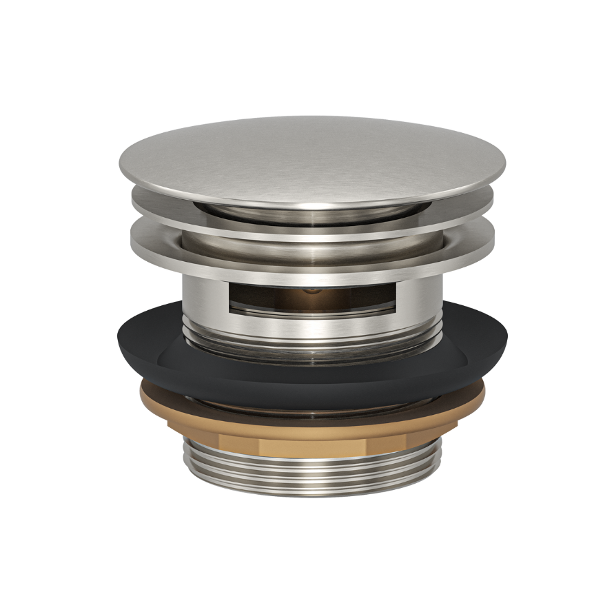 Ezyflow 40mm Pop-Up Plug & Waste with Overflow - Brushed Nickel