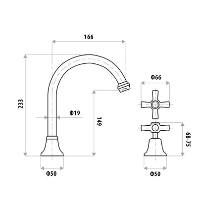 EASY CLEAN Vanitee Hob Sink Set - Chrome