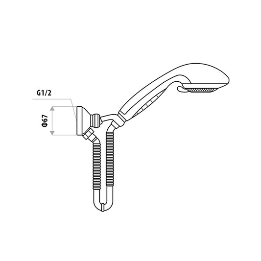 ELLE COBRA Hand Shower with Wall Bracket - Chrome