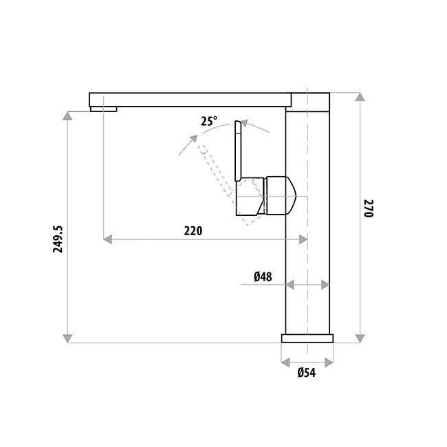 Elle NOBLE 304 Stainless Steel Sink Mixer - Brushed Stainless
