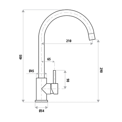 Elle PROJECT 304 Stainless Steel Sink Mixer - Gun Metal