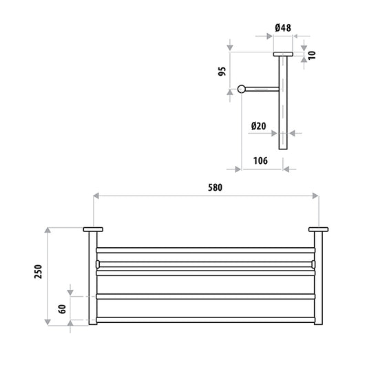 Elle Stainless Steel Towel Rack Polished - Polished