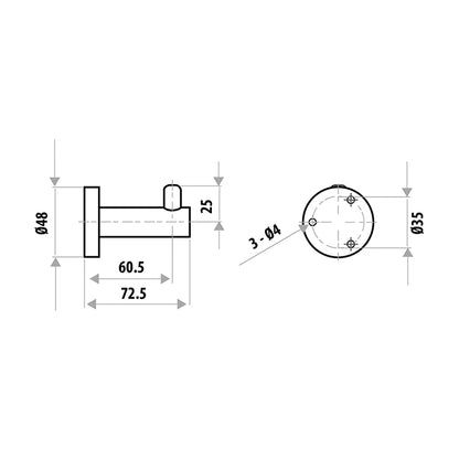 Elle Stainless Steel Robe Hook Polished - Polished