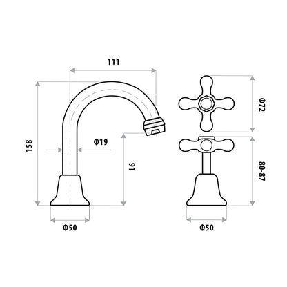 Entice Basin Set Window Faced Packaging - Full Chrome