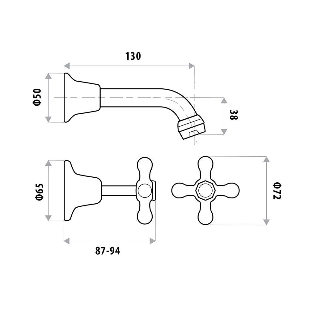 Entice Bath Set Window Faced Packaging - Full Chrome