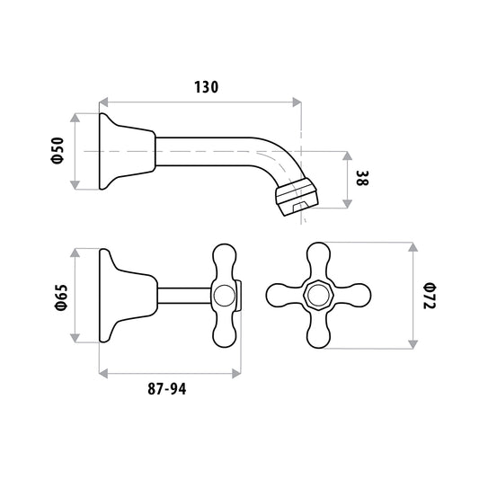 Entice Bath Set Window Faced Packaging - Full Chrome