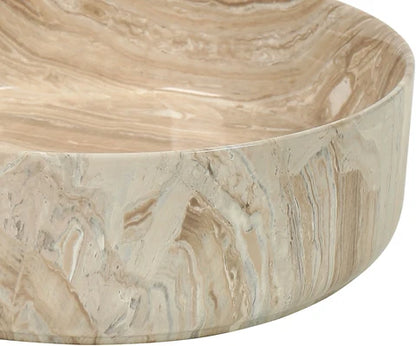 405*405*130mm Stone-look Glossy Finish Above Counter Basin