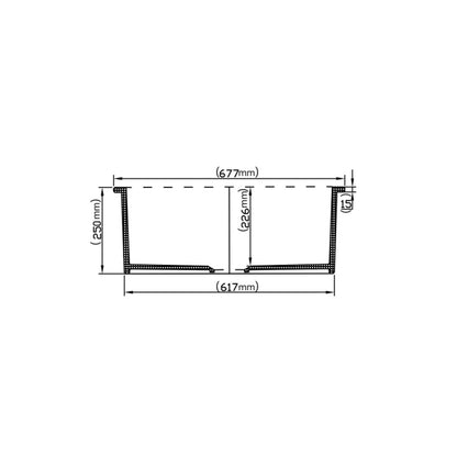 677mm Camden Fireclay Square Insert/Undermount Sink - Matte Black
