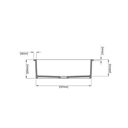 810mm Camden Fireclay Square Insert/Undermount Sink - Gloss White