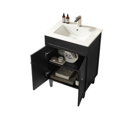 600mm Harrington Floor Vanity PVC Cabinet Only - Matte Black