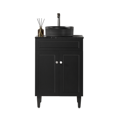 600mm Harrington Floor Vanity PVC Cabinet Only - Matte Black