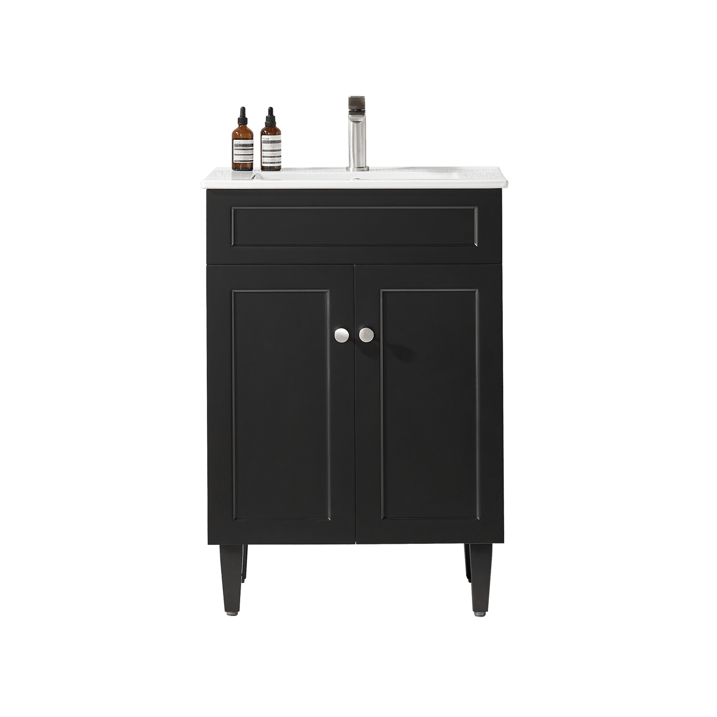 600mm Harrington Floor Vanity PVC Cabinet Only - Matte Black