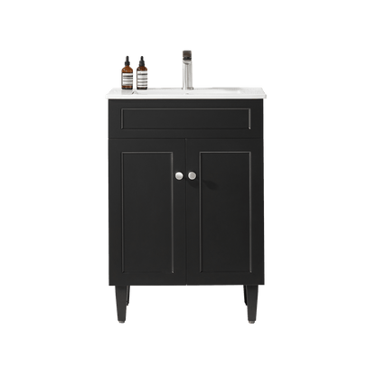 600mm Harrington Floor Vanity PVC Cabinet Only - Matte Black