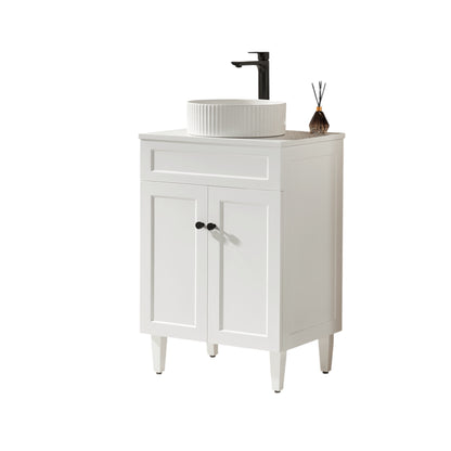 600mm Harrington Floor Vanity PVC Cabinet Only - Matte White