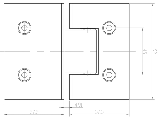 Shower Screen Hinges – Glass to Glass - Gunmetal
