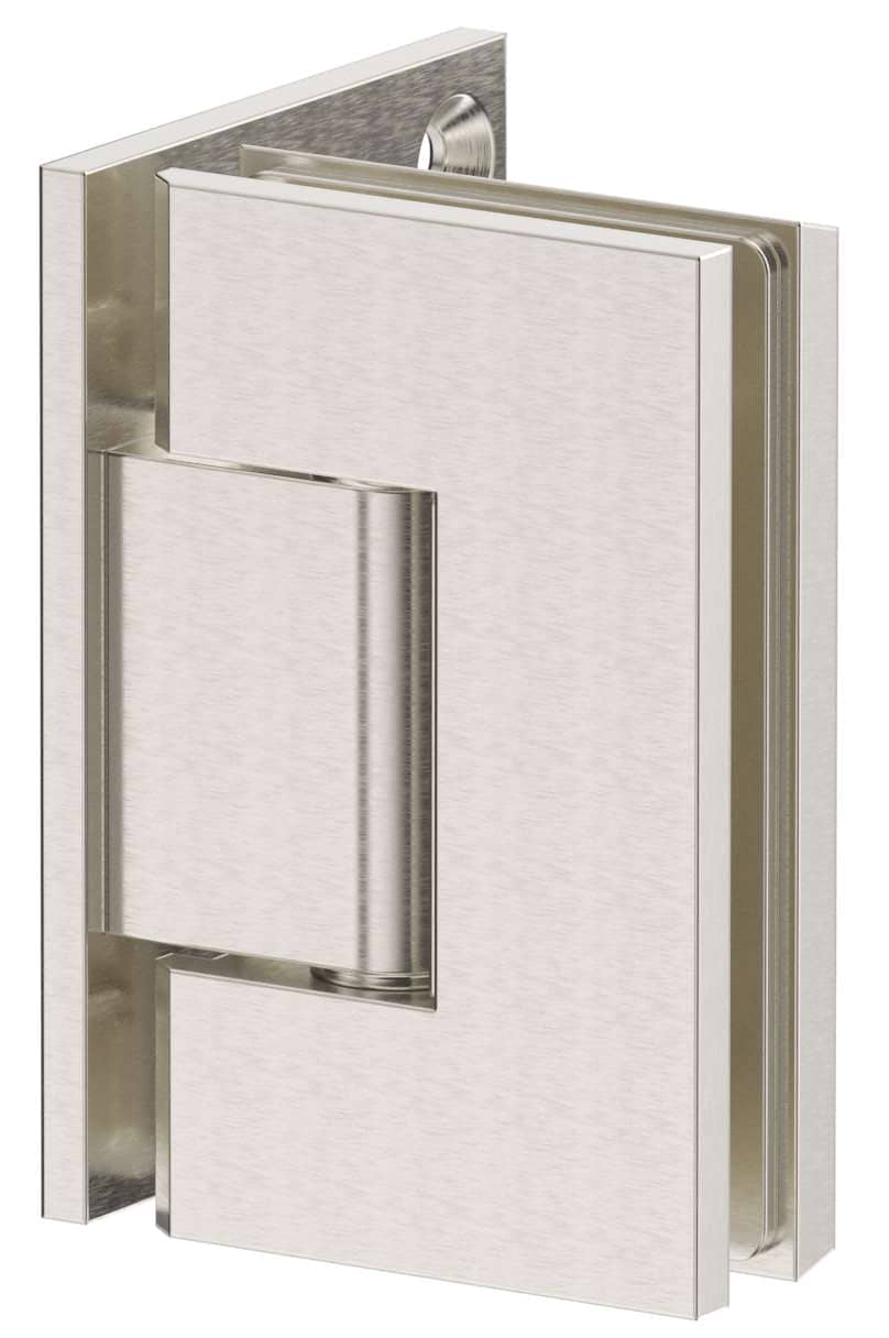 Glass to Wall Hinge - BRUSHED NICKEL