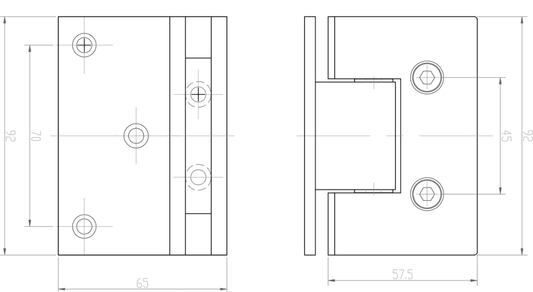 Glass to Wall Hinge - CHROME