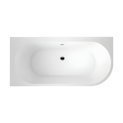 Florida 1600mm Left Corner Bath with Overflow - Gloss White