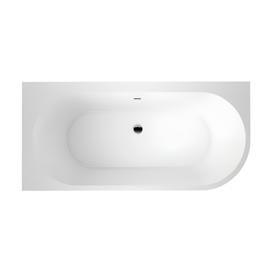 Florida 1600mm Left Corner Bath with Overflow - Gloss White