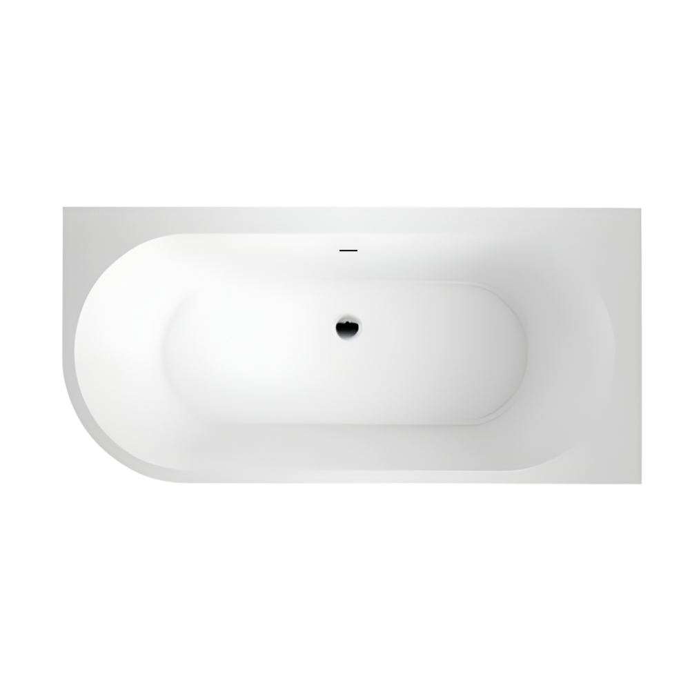 Florida 1600mm Right Corner Bath with Overflow - Gloss White