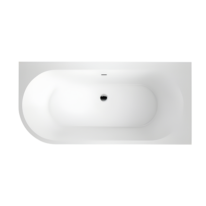 Florida 1600mm Right Corner Bath with Overflow - Gloss White
