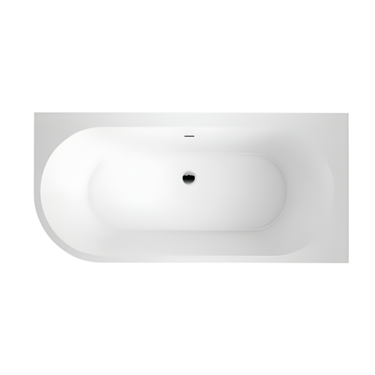 Florida 1600mm Right Corner Bath with Overflow - Gloss White