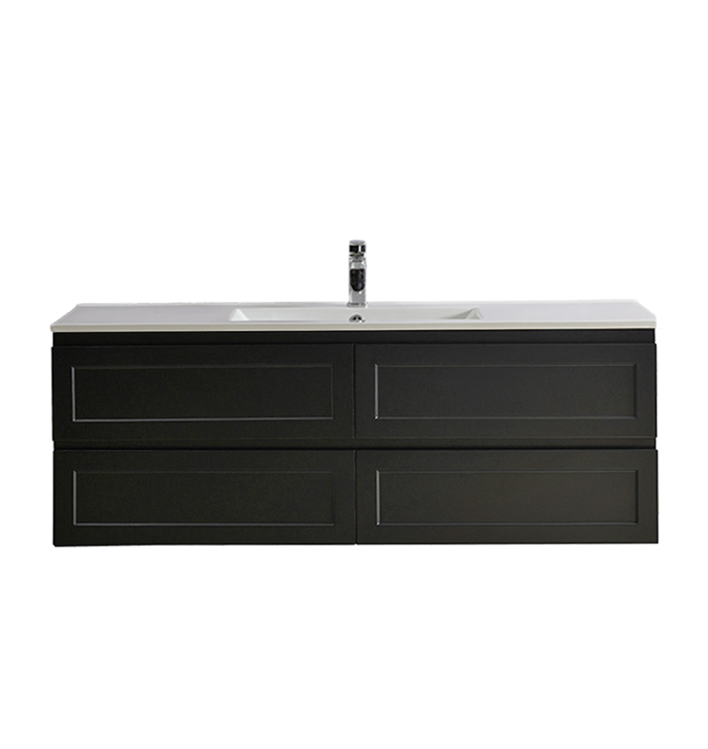 1500mm Fremantal Wall Hung Vanity PVC - Cabinet Only - Single/Double Bowl - Matte White