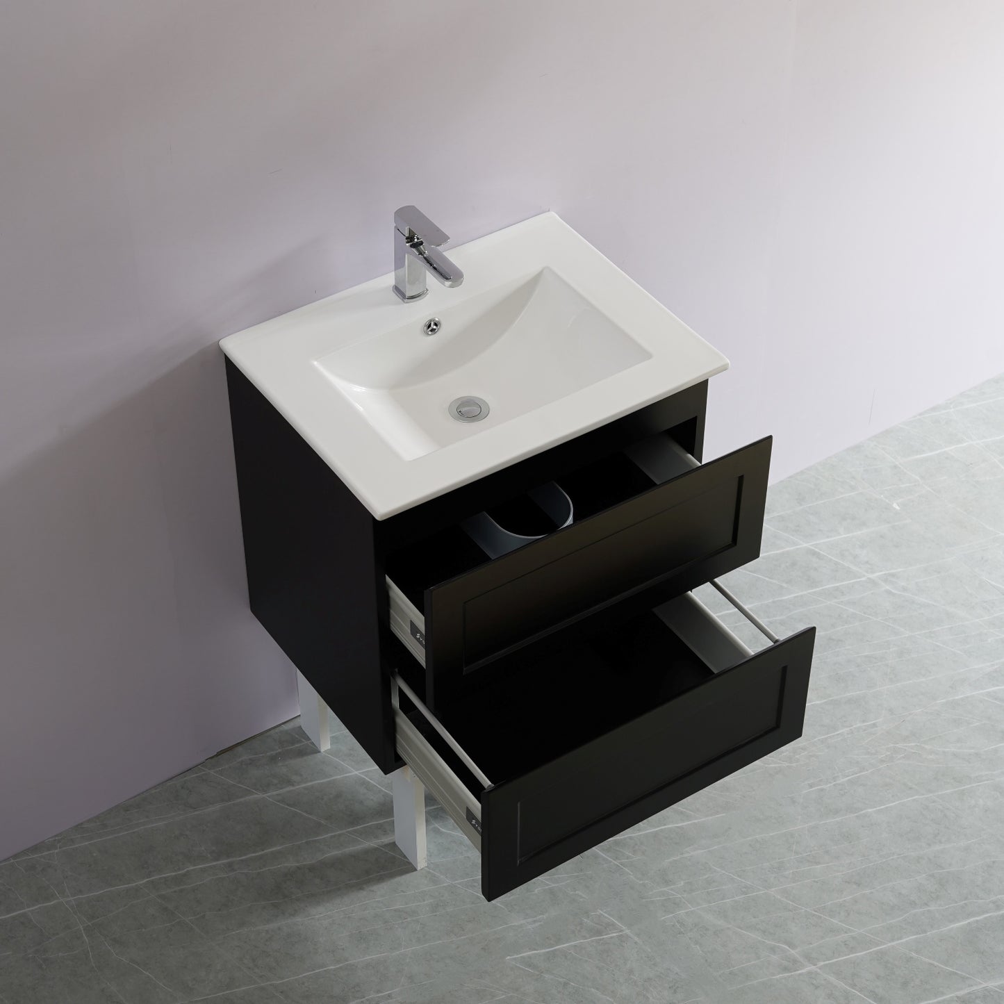 600mm Fremantal Wall Hung Vanity PVC Cabinet Only - Matte White
