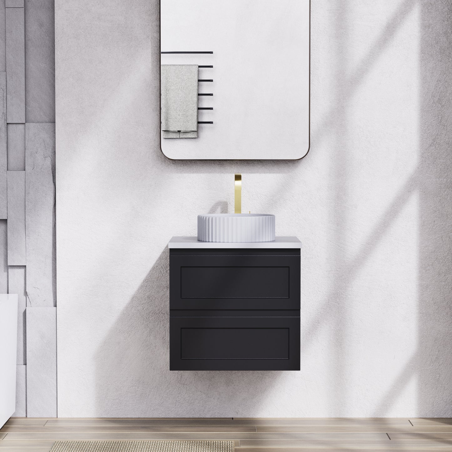 600mm Fremantal Wall Hung Vanity PVC Cabinet Only - Matte White