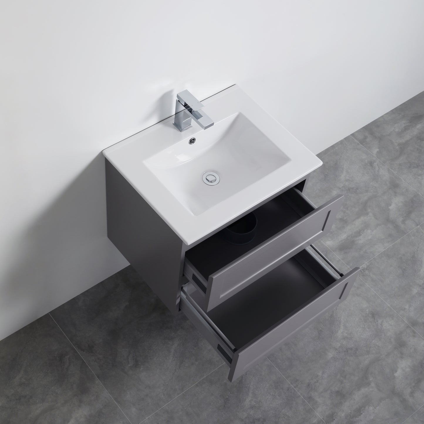 600mm Fremantal Wall Hung Vanity PVC Cabinet Only - Matte White