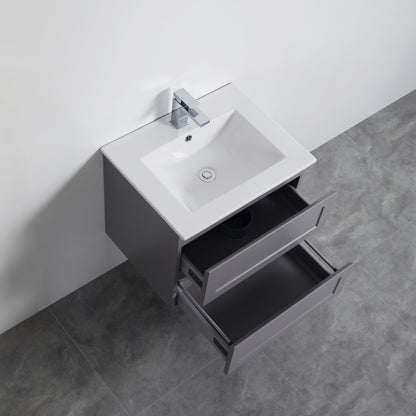 600mm Fremantal Wall Hung Vanity PVC Cabinet Only - Matte White