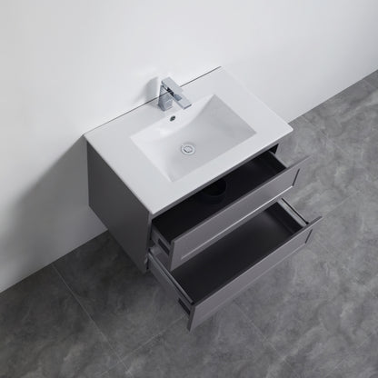 750mm Fremantal Wall Hung Vanity PVC Cabinet Only - Matte White