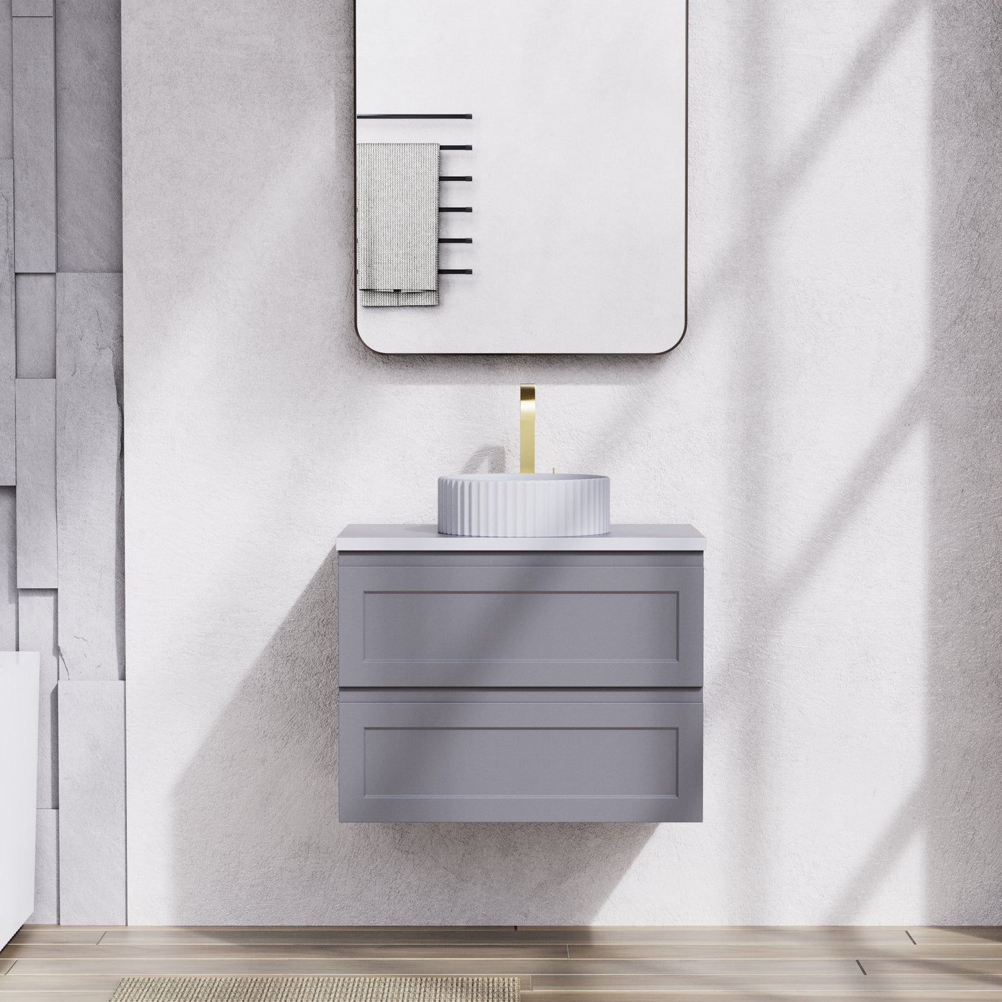 750mm Fremantal Wall Hung Vanity PVC Cabinet Only - Matte White
