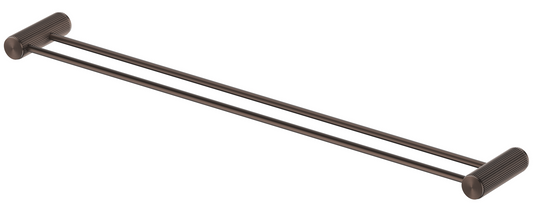 Mica Fluted Double Towel Rail - 800mm - Dusk Bronze